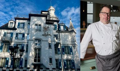 La facciata di Château Gütsch a Lucerna, Svizze