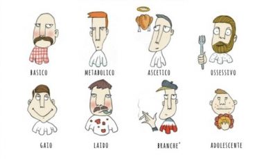 Tipologie di gourmet, una delle tante illustrazioni che compaiono in "Pret-à-gourmet", il debutto per Mondadori del giornalista-illustratore Gianluca Biscalchin, con prefazione di Paolo Marchi. E' uno scanzonato viaggio nel mondo dell'alta cucina, da leggere d'un fiato