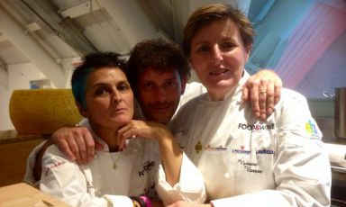 Tre dei 6 protagonisti della prima giornata del Roma Food and Wine Festival: Cristina Bowerman di Glass (Roma), Cesare Battisti del Ratanà (Milano) e Viviana Varese di Alice (Milano). Con loro, la sera, Angelo Sabatelli dell'omonimo ristorante di Monopoli (Bari), Andrea Provenzani del Liberty di Milano, Luciano Monosilio del Pipero al Rex di Roma e il pasticciere Luca Montersino