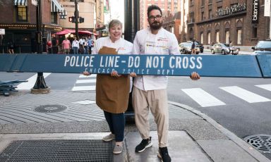 Luciano Monosilio, chef di Pipero a Roma e Sarah Grueneberg di Monteverde a Chicago. La quarta edizione di Identità Chicago va in archivio con loro due (foto Brambilla/Serrani)
