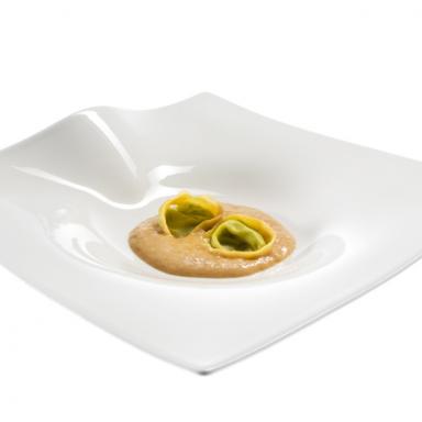 Tortelli di erbe nel doppio ristretto