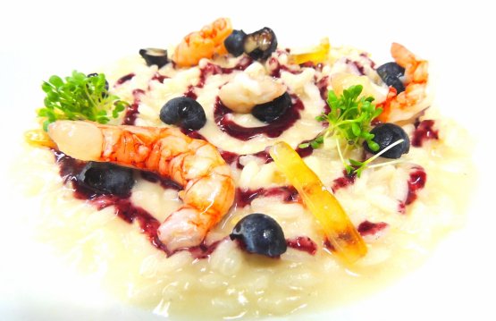 Il Risotto, gamberi, mirtilli, limone di Marta Grassi