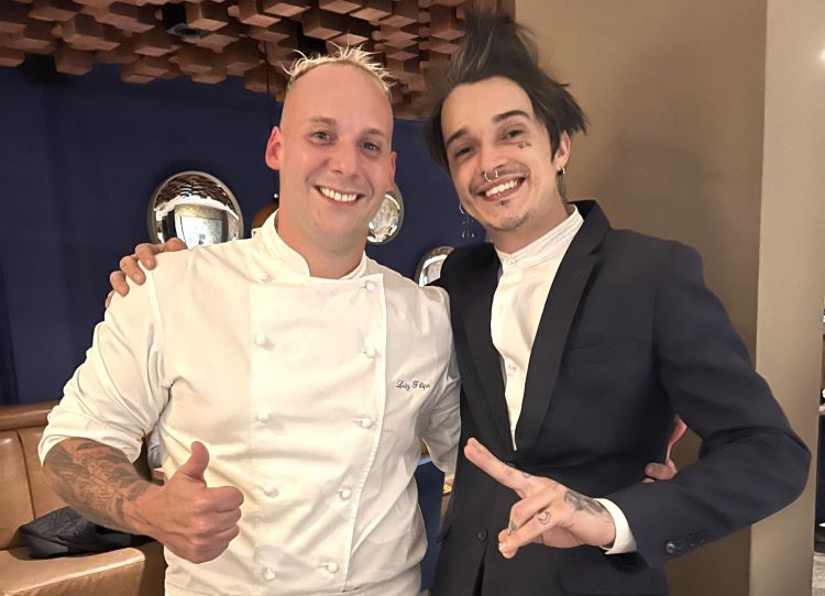 Lo chef con Willian Aranha, maitre di Evvai