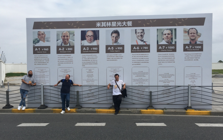Fabrizio Tesse, Giuseppe Costa e Felice Sgarra al West Bund Food Festival di Shanghai
