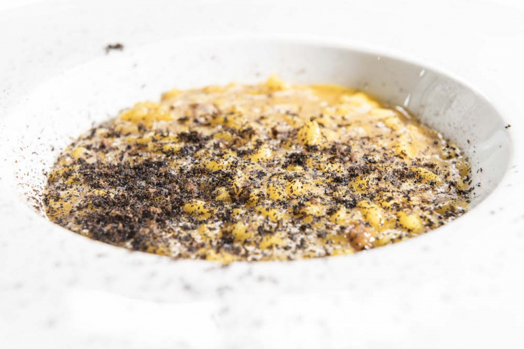 Rice between Duck à l’orange and Peking duch by Massimo Bottura