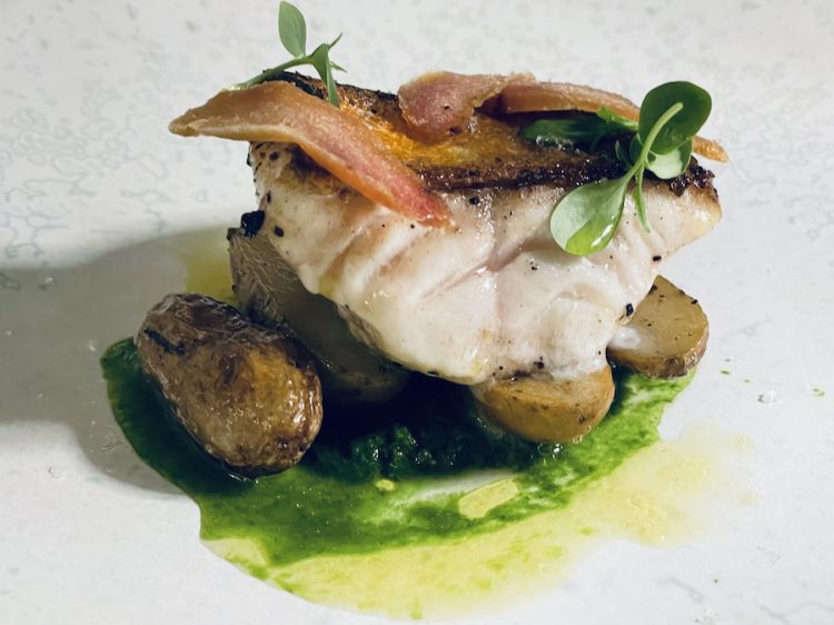 Gallinella, crescione e patate ratte