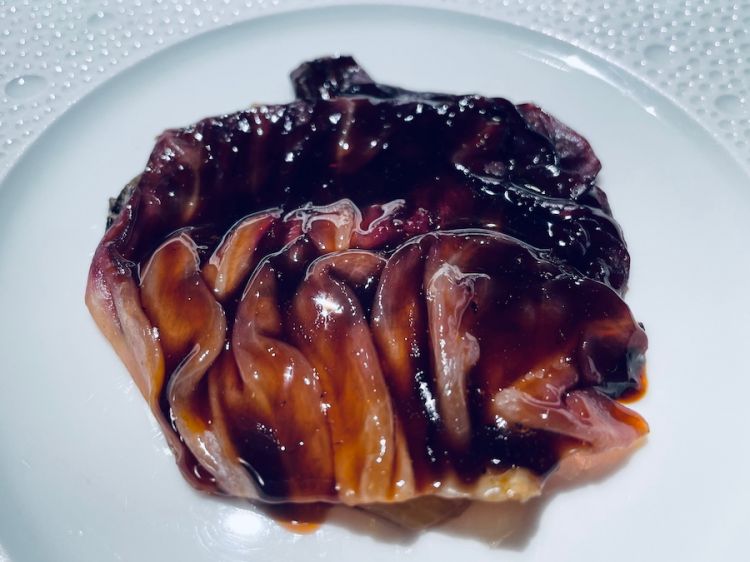 Radicchio Rosso con arancia salata, bitter e rose