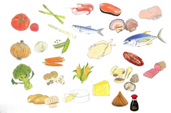 Sintesi degli ingredienti più ricchi di umami