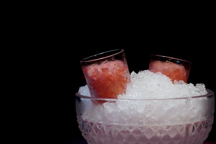 Watermelon Granita, champagne and tabasco